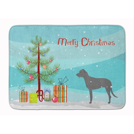Carolines Treasures Irish Wolfhound Merry Christmas Tree Machine Washable Memory Foam Mat BB2921RUG